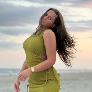 Olive Green Sleeveless Dress